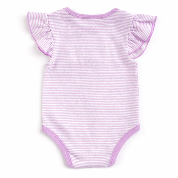 Teeny Tiny Bodysuit For Girl - Purple (Flower Design)