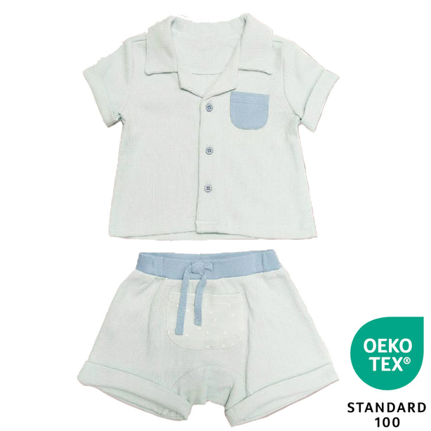 Teeny Tiny 2 Piece Set For Boy - Green Blue