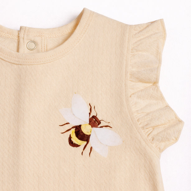 Teeny Tiny 2 Piece Set For Girl - White + Orange