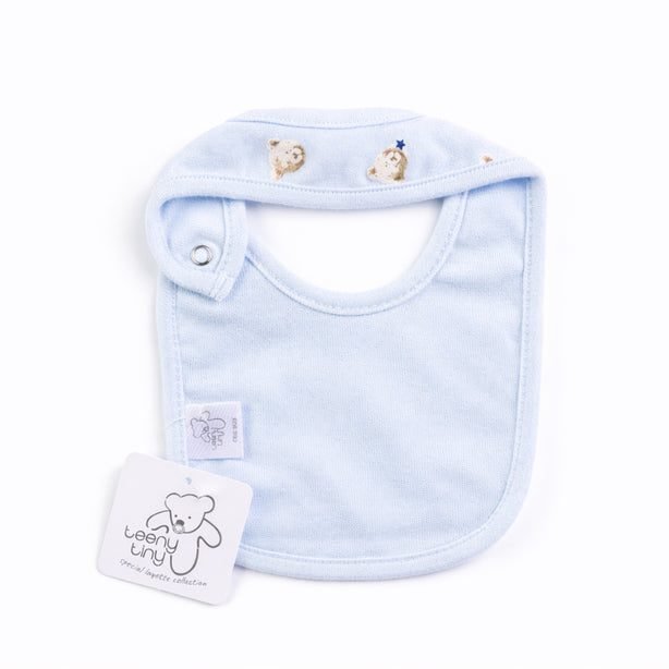 Teeny Tiny Baby Bib - Blue (Bear)