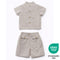 Teeny Tiny 2 Pieces Set For Boy - Grey Brown (Stripe)