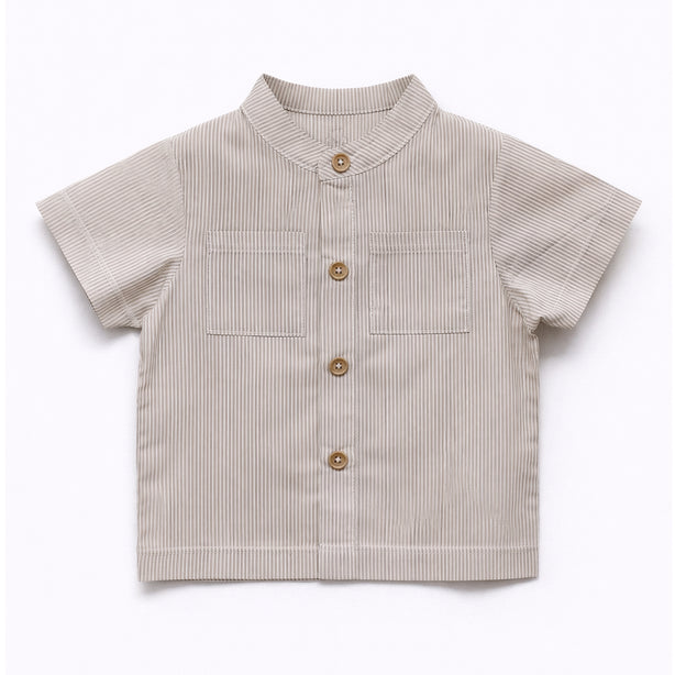 Teeny Tiny 2 Pieces Set For Boy - Grey Brown (Stripe)