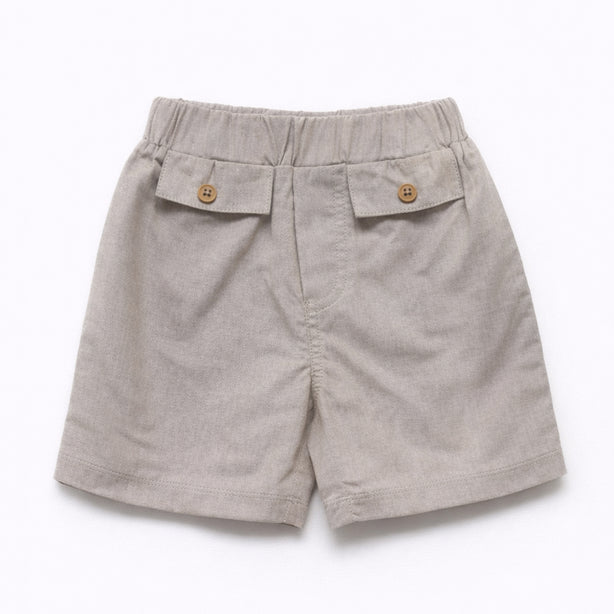 Teeny Tiny 2 Pieces Set For Boy - Grey Brown (Stripe)