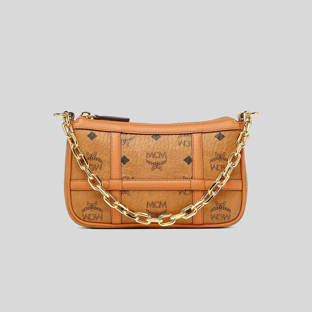MCM Aren Shoulder Bag In Visetos Cognac RS-MWSFSTA02CO001