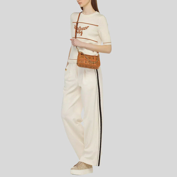 MCM Aren Shoulder Bag In Visetos Cognac RS-MWSFSTA02CO001