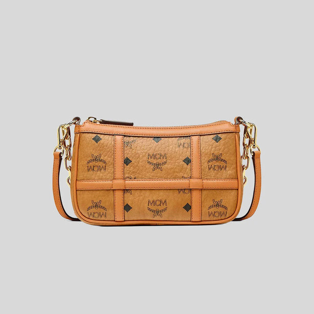 MCM Aren Shoulder Bag In Visetos Cognac RS-MWSFSTA02CO001