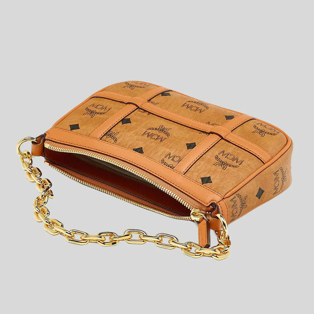 MCM Aren Shoulder Bag In Visetos Cognac RS-MWSFSTA02CO001
