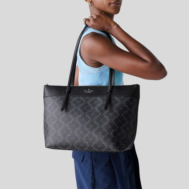 KATE SPADE All Day Spade Flower Tote Bag Black RS-KO142