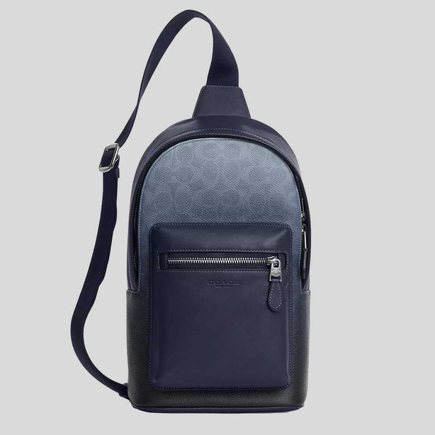 COACH West Pack In Ombre Signature Canvas Silver/Blue RS-CDX98