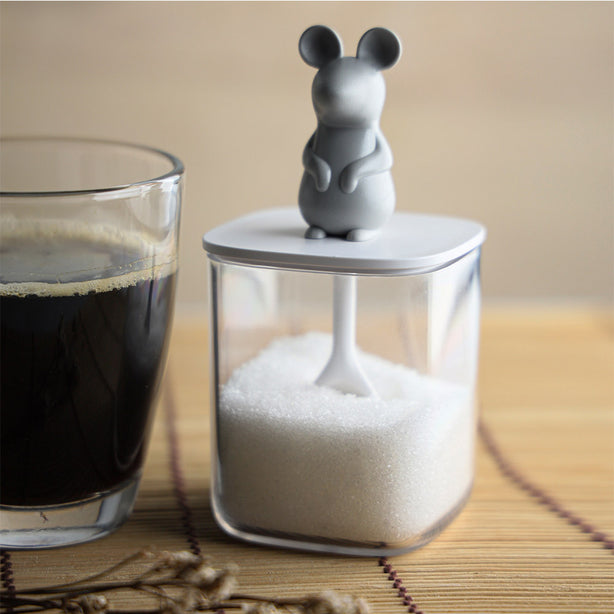 Qualy Lucky Mouse Seasoning Container & Spoon