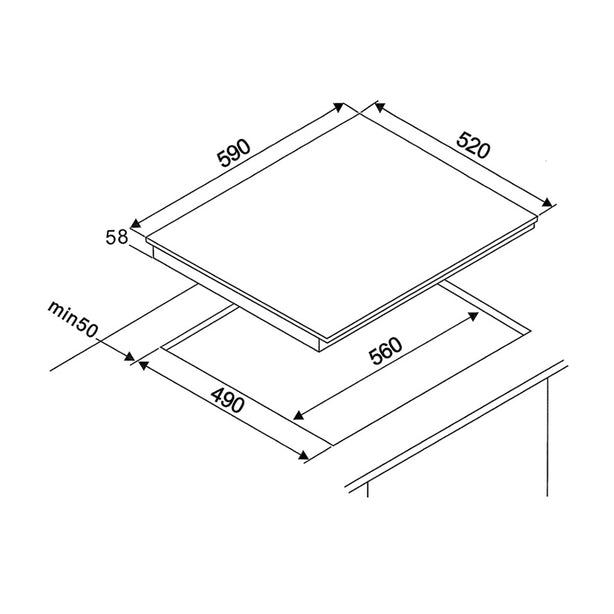 Tecno TIH-6238FFi Flexible Zone 60cm Induction Hob with iMove Function