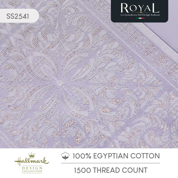 Hallmark Royal Egyptian Cotton Bed Sheet - 1500TC - Purple Lace