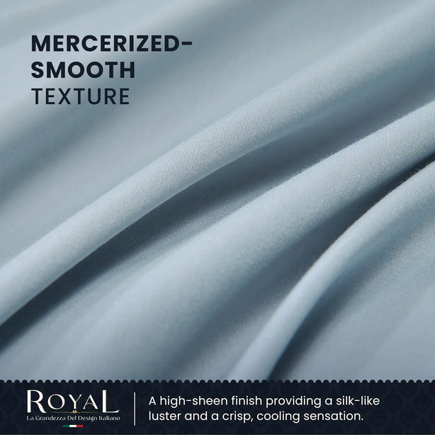 Hallmark Royal Egyptian Cotton Bed Sheet - 1500TC - Blue Lace