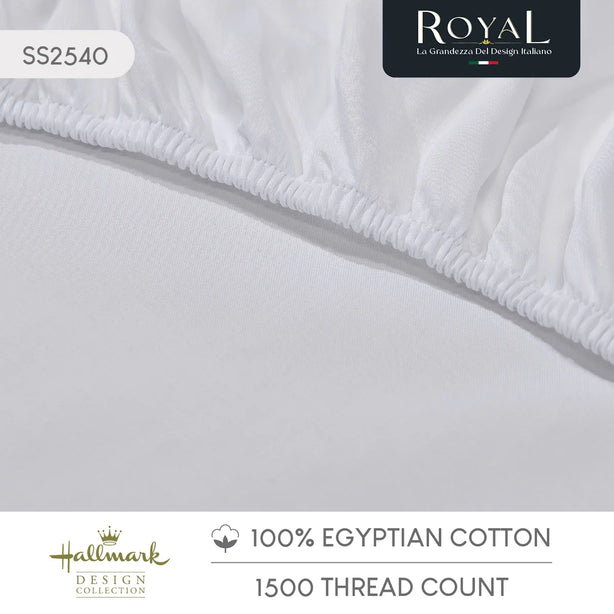 Hallmark Royal Egyptian Cotton 1500TC Laced/Emb - White