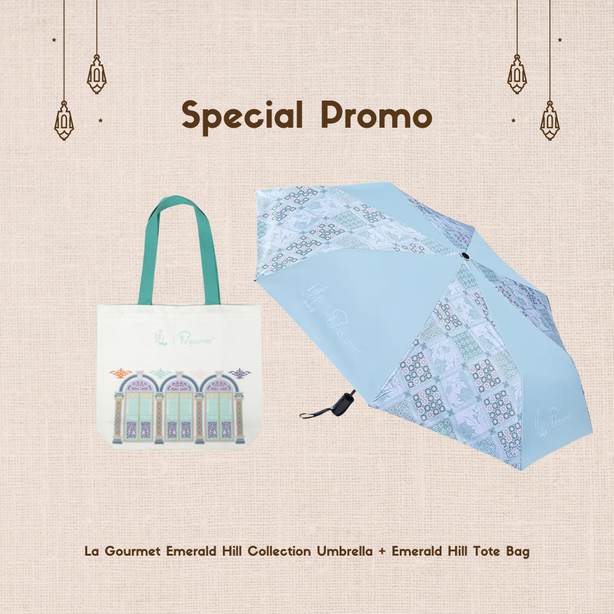La Gourmet Emerald Hill Collection Umbrella + Emerald Hill Tote Bag