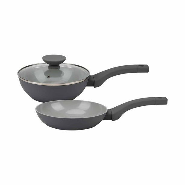 La Gourmet Shogun Marble Kuro 3 Pcs Set (20cm Wok + Frypan)