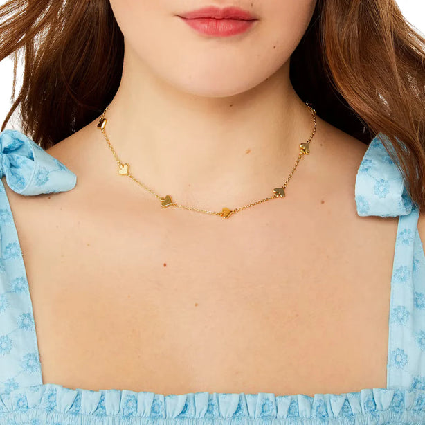 Kate Spade Spot The Spade Metal Scatter Necklace in Gold KH268