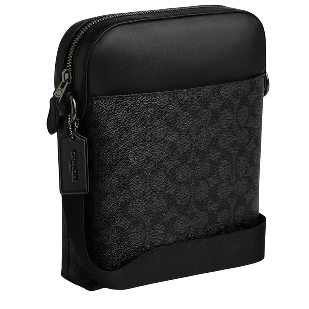 Coach Houston Flight Bag In Signature Canvas - Charcoal/ Black CZ398