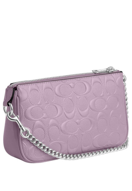 Coach Nolita 19 In Signature Leather With Heart Charm - Light Violet