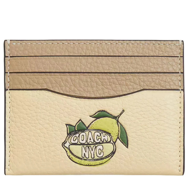 Coach Slim Id Card Case With Lemon Graphic - Moonlight CAT71