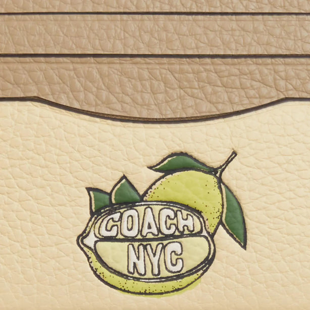 Coach Slim Id Card Case With Lemon Graphic - Moonlight CAT71