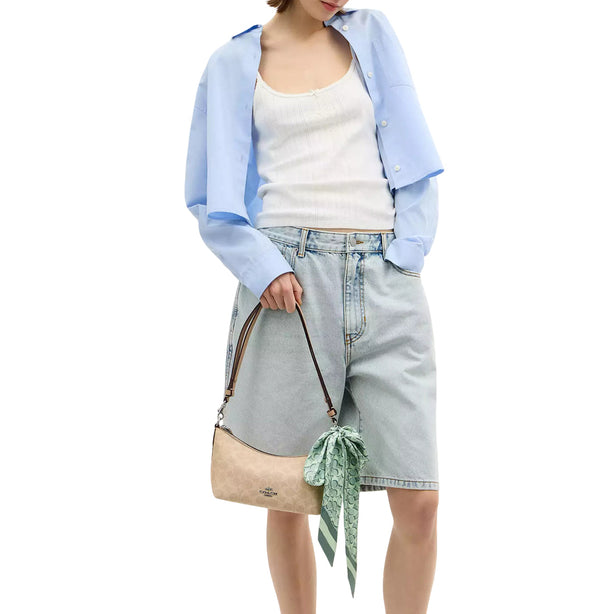 Coach Signature Silk Skinny Scarf - Mint CCN71