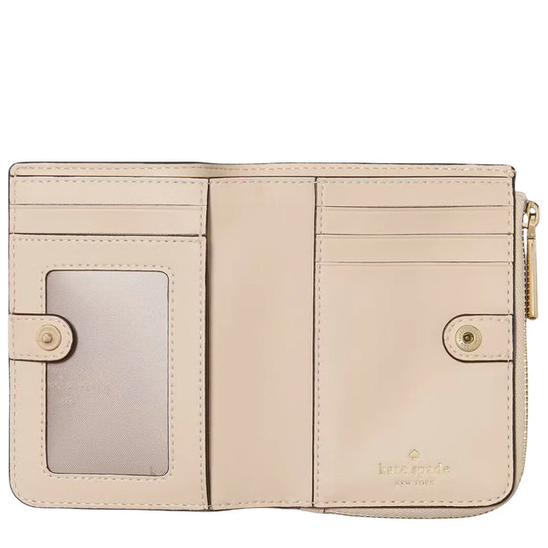 Kate Spade Spade Flower Small L-Zip Wallet - Dark Beige Multi KN768