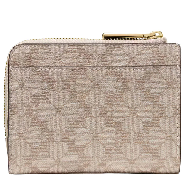Kate Spade Spade Flower Small L-Zip Wallet - Dark Beige Multi KN768