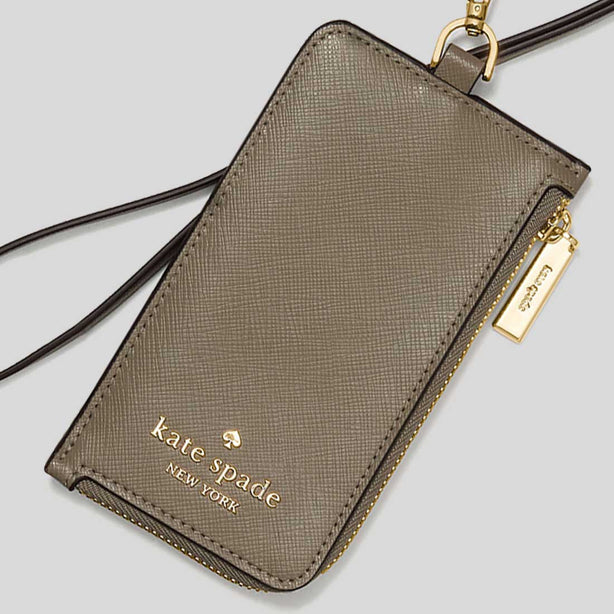 KATE SPADE Card Case Lanyard Oyster Shell RS-KN779