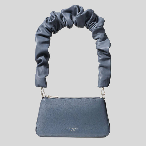 KATE SPADE Grace Glazed Leather Shoulder Bag Blue RS-KN040