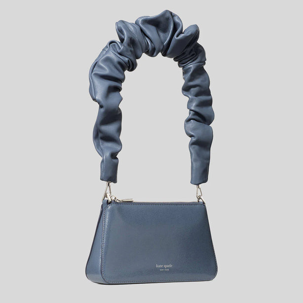 KATE SPADE Grace Glazed Leather Shoulder Bag Blue RS-KN040