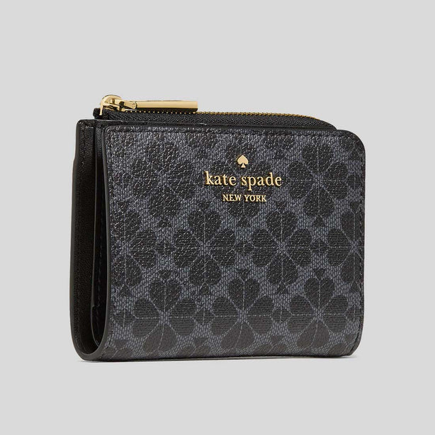 KATE SPADE Spade Flower Small L-zip Wallet Black RS-KN768
