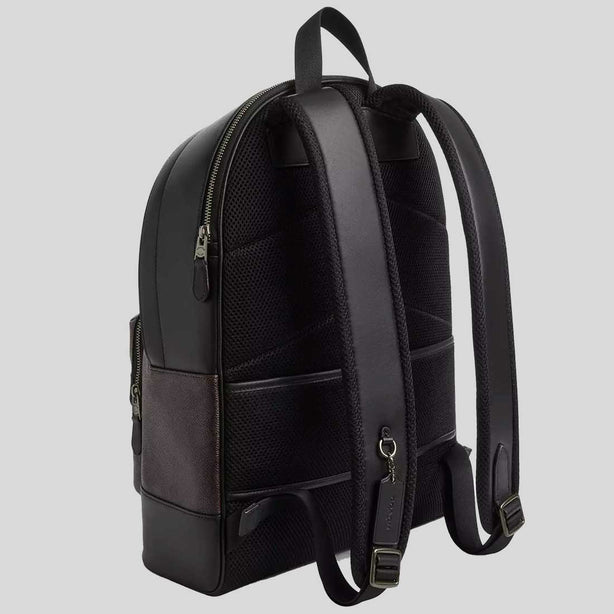 COACH West Backpack In Signature Canvas With Varsity Stripe Walnut Multi RS-CDC54