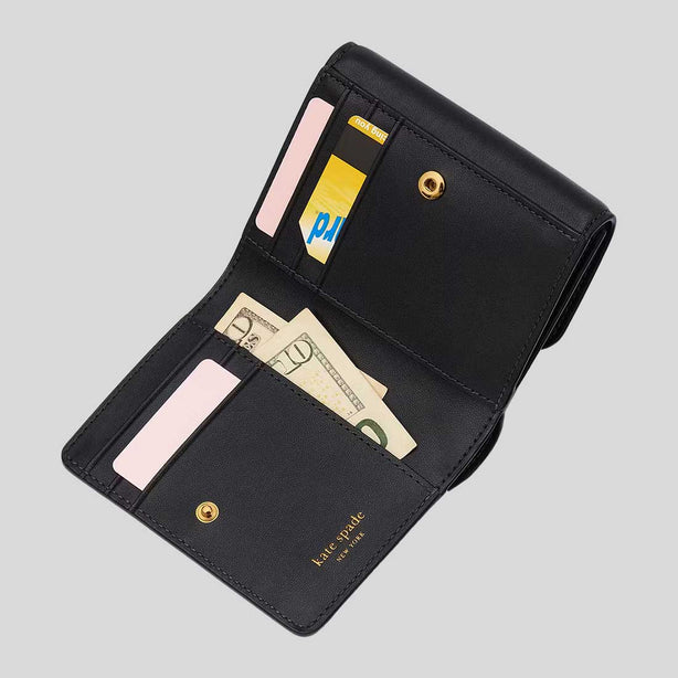 KATE SPADE Dakota Bifold Flap Wallet Black RS-KF943