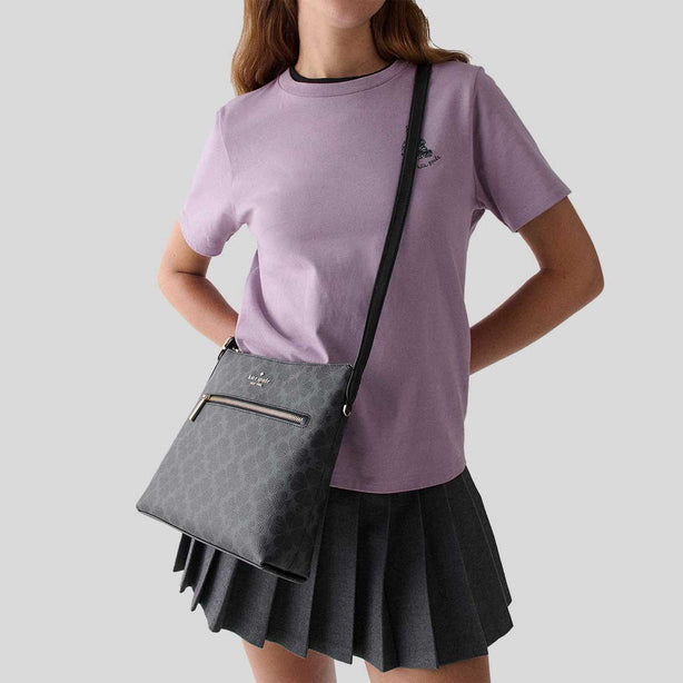 KATE SPADE Spade Flower Swingpack Crossbody Bag Black RS-KM717