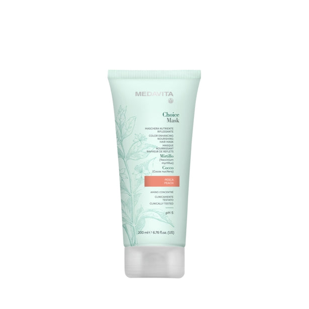 Medavita Choice Color Enhancing Hair Mask - Peach with Blueberry Seed Oil and Coconut Oil 200ml (Bundle of 3)