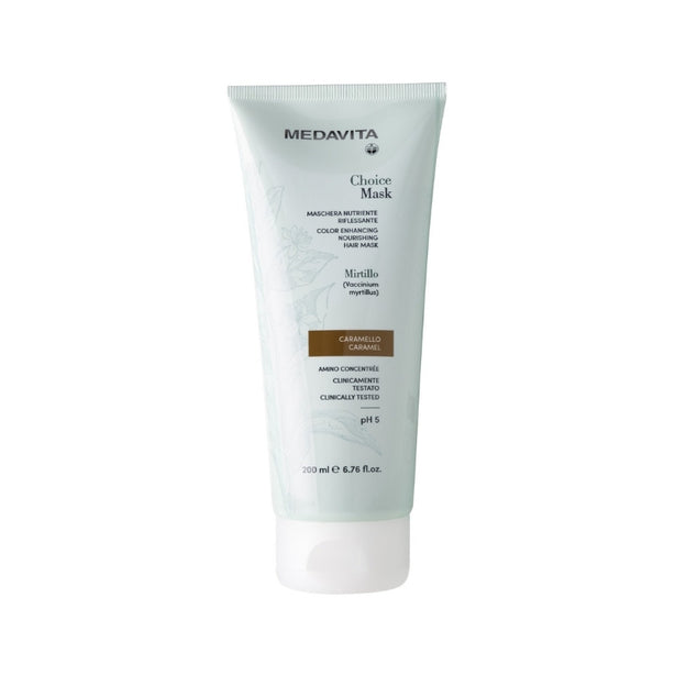 Medavita Choice Color Enhancing Hair Mask - Caramel with Blueberry Seed Oil and Coconut Oil 200ml (Bundle of 2)