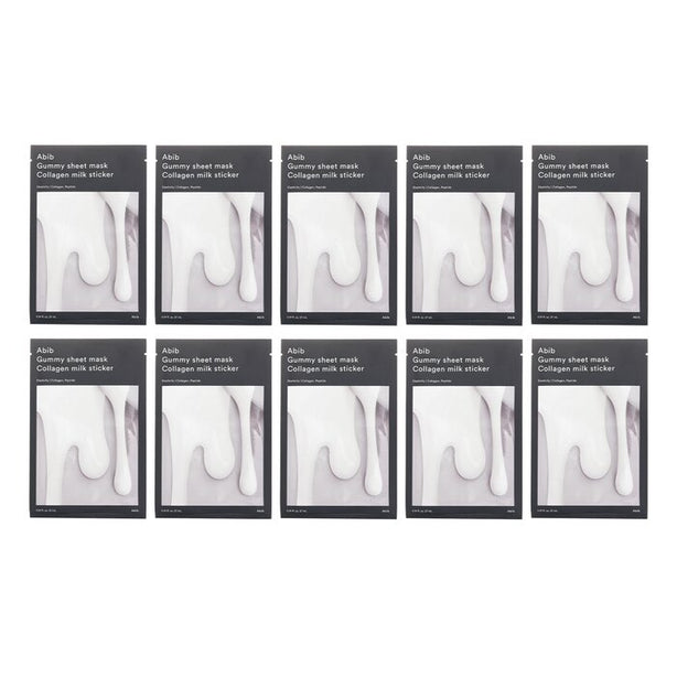 Gummy Sheet Mask Collagen Milk Sticker - 27ml x 10pcs