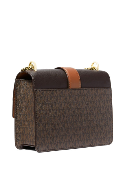 Michael Kors Greenwich Small Color-Block Signature Logo Crossbody Bag - Brown