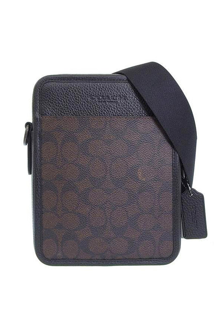 Coach Mens Sullivan Crossbody In Signature Canvas - Walnut/Black