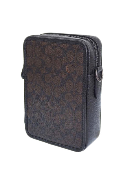 Coach Mens Sullivan Crossbody In Signature Canvas - Walnut/Black