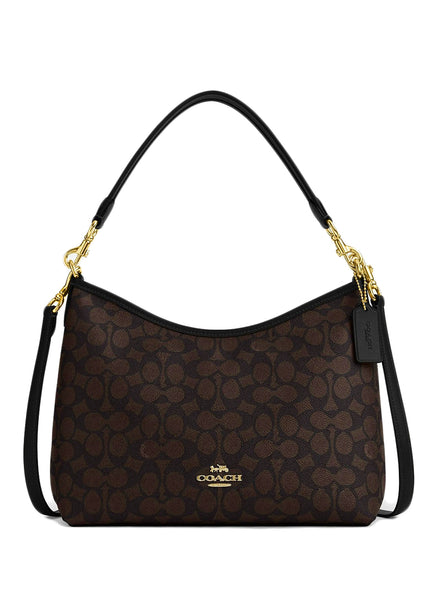 Coach Laurel Shoulder Bag In Signature Canvas - Walnut Black