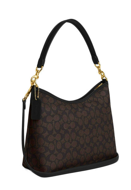 Coach Laurel Shoulder Bag In Signature Canvas - Walnut Black