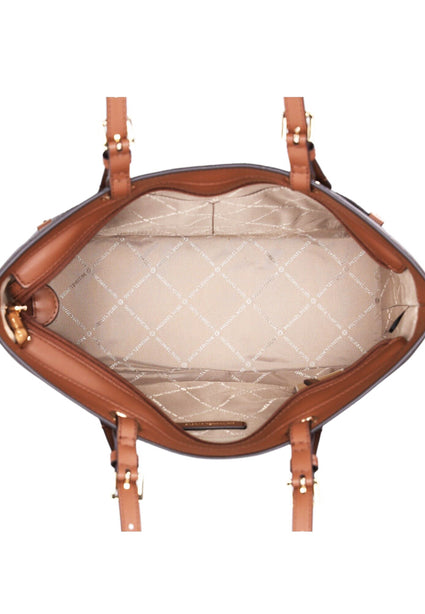 Michael Kors Jet Set Medium Logo Pocket Tote Bag - Brown/Brown