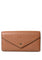 Michael Kors Jet Set Travel Large Logo Embossed Leather Envelope Continental Wallet - Brown