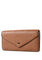 Michael Kors Jet Set Travel Large Logo Embossed Leather Envelope Continental Wallet - Brown