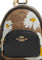 Coach Mini Court Backpack Bag Charm In Signature Canvas With Floral Print - Brown/Multi