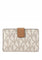 Michael Kors Jet Set Travel Signature Medium Bifold Zip Coin Wallet - Vanilla