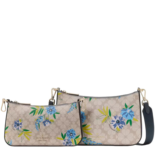 Kate Spade Duet Spade Flower Floral Crossbody Bag - Blazer Blue Multi KK900