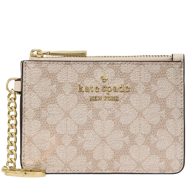 Kate Spade Spade Flower Key Ring Card Holder - Dark Beige Moon Dust KN773